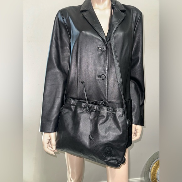 Carlos Falchi Black Drawstring Crossbody - Picture 16 of 16